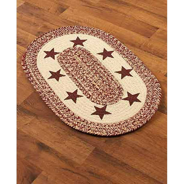 Door Christmas Decorations Country Style Oval Braided Floor Rug Mat 18" x 30"